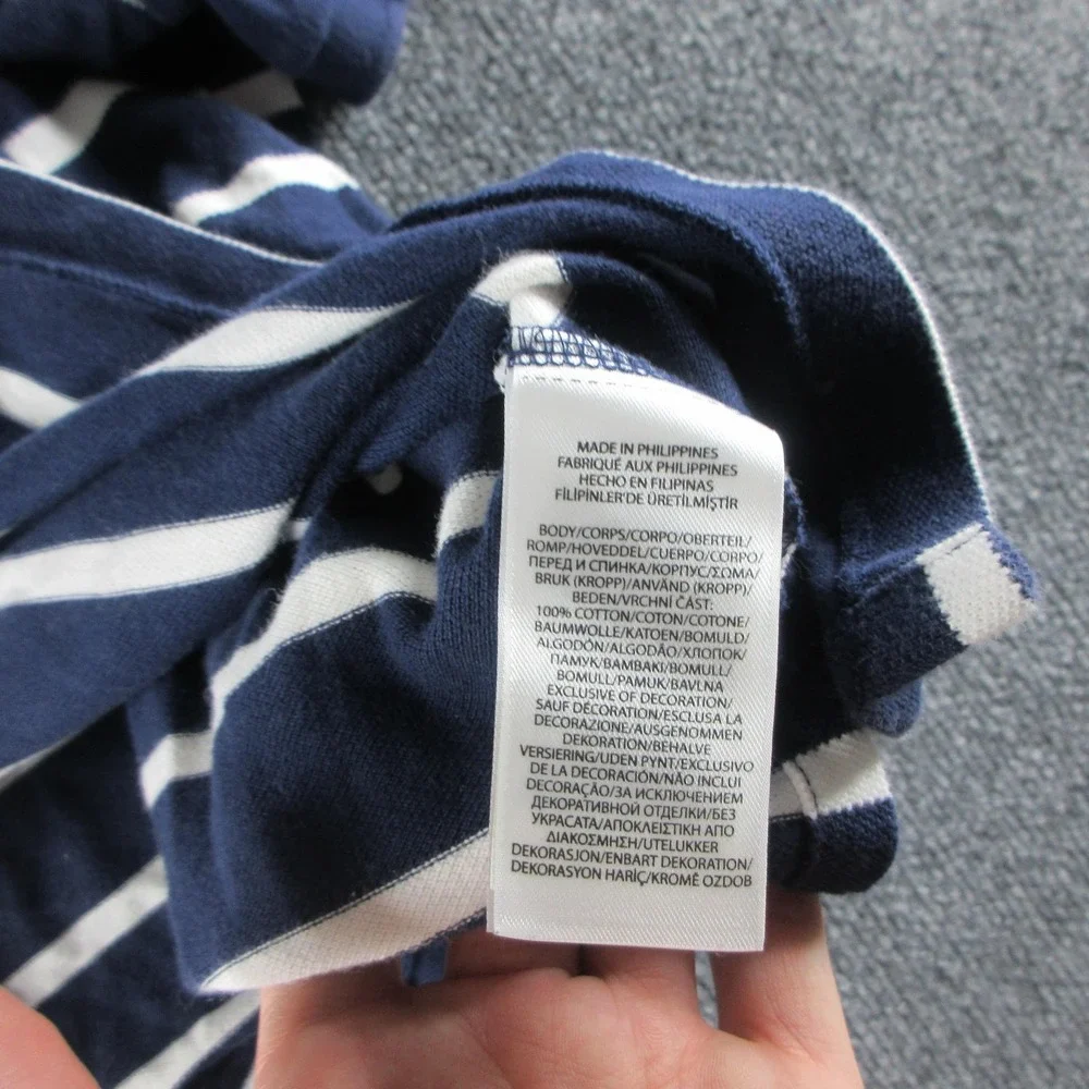Polo Ralph Lauren Polo Shirt Mens L Blue Striped Short Sleeve Polo Bear Nautical